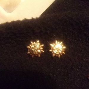 Gold sun earrings